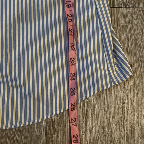 Faconnable France Long Sleeve Cotton Button Down Shirt size 16 blue and yellow - Picture 5 of 10